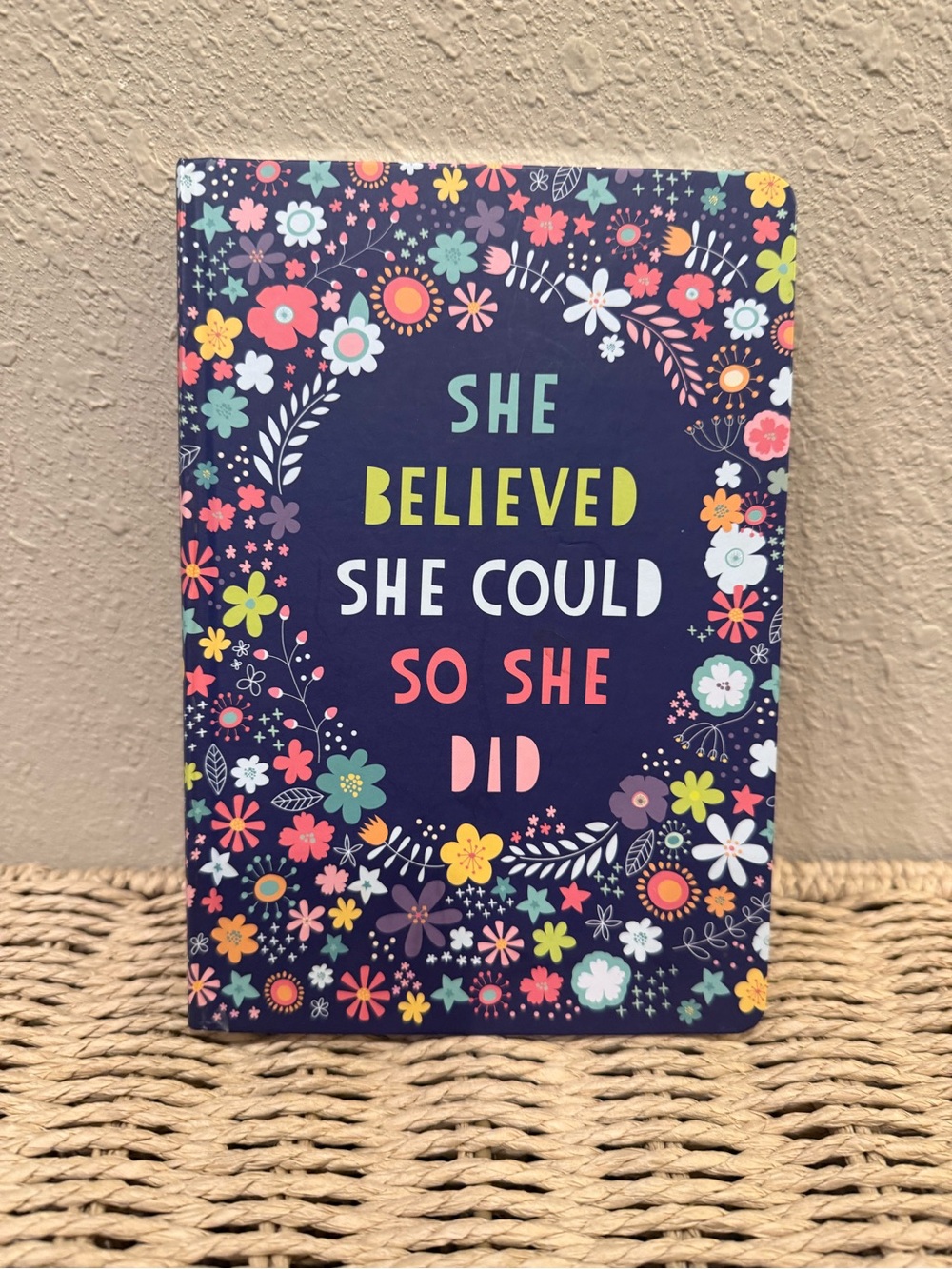 She Believed She Could So She Did Floral Navy Journal - Home Office